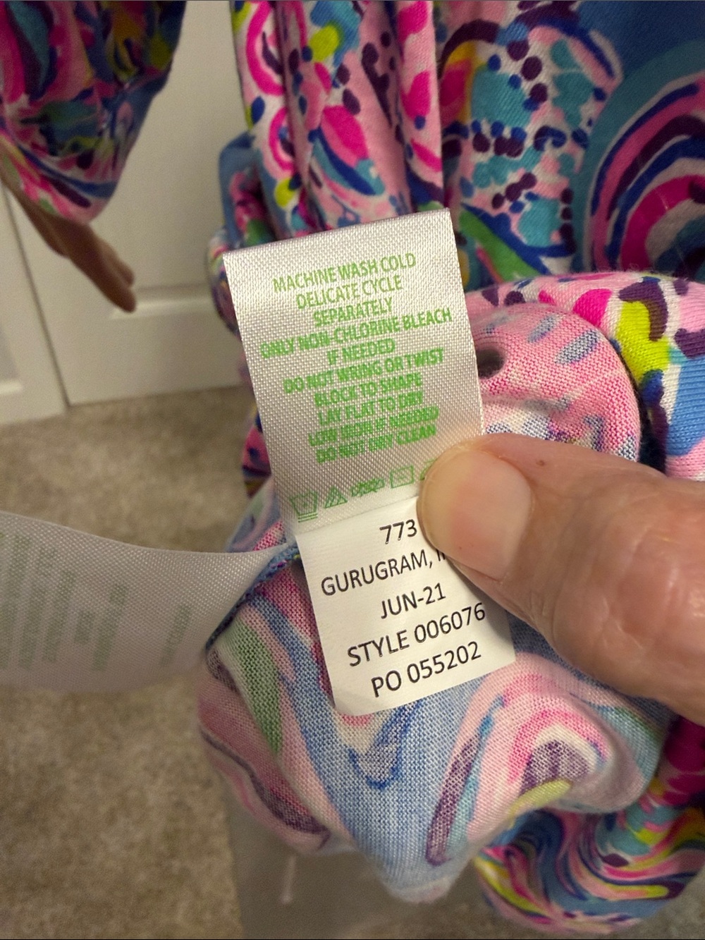 Lilly Pulitzer Blue Dress with Pink Paisley Print - Picture 8 of 10